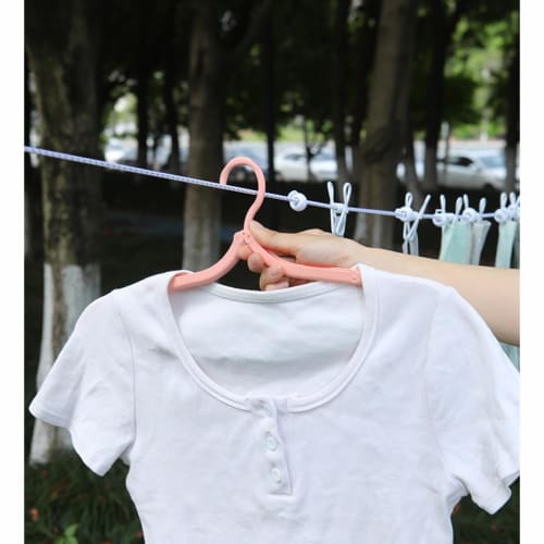 Clothes Drying Wire, Clothesline with 12 Clips, Travel, Camping, Windproof, Elastic, Portable, Indoor/Outdoor Use, Rainy Season, Room Drying, Storage