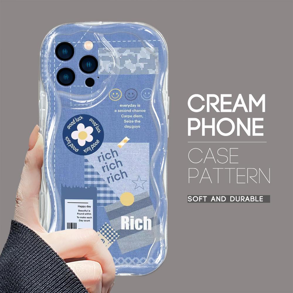 

Для iPhone 16 15 14 13 12 Pro Max Samsung S24 Ultra S23 S22 Plus Redmi Note 13 Pro Модный ковбойский джинсовый кремовый чехол с мягкой силиконовой текстурой Samsung A72 чистый