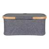 Dark Grey Bamboo Basket 38 X 26 X 16 Cm