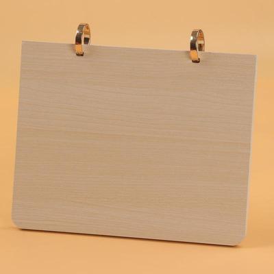 Special Edition Multifunctional Desk Calendar with Metal Ring and Wooden Frame Base