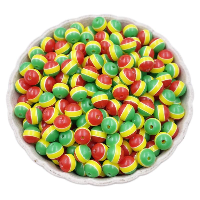 Creative Necklace Braclet Gift DIY Crafts Handmade Loose Beads For Jewelry Findings Flag Round 50Pcs 6mm Pendant