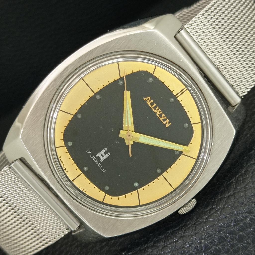ВИНТАЖНЫЕ МУЖСКИЕ ЧАСЫ ALLWYN 6300A С РУЧНЫМ ЗАВОДОМ ИНДИЯ ОРИГИНАЛ ЦИФЕРБЛАТ a708142-1