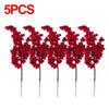 10PCS Christmas Red Holly Berry Branch Simulation Bouquet DIY Christmas Tree Wreath Supplies Wedding Home Atmosphere Decoration