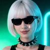 Y2K Retro Punk Pearl Black Cat-Eye Party Sunglasses