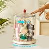 Mehrschichtiger Schlüsselanhänger-Präsentationsständer mit Drehfunktion, transparenter staubdichter Abdeckung, einfache Montage für Überraschungsboxen