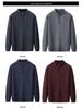 Men's High Neck Half-Zip Fleece Sweater – Trendy, Thick Knitwear for Autumn & Winter