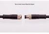 M8 Waterproof 34-Pin 5/6-Core 8-Hole Elbow Connector IP67 Male-Female with Pre-embedded Wire.