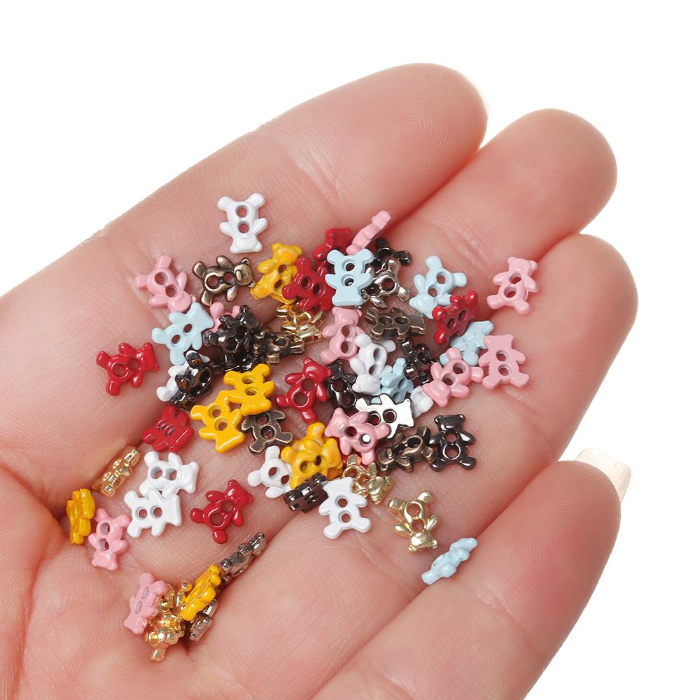 20PCS Cute Mini Decor Buttons Metal Buckles Bear Button DIY Doll Clothes Tiny Craft buttons Clothing Sewing Accessories