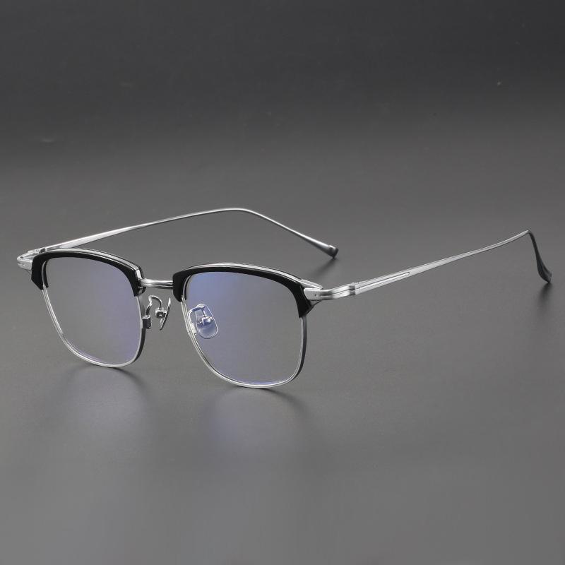 Retro Japanese Style Pure Titanium Eyeglasses Frame - Fashionable and High Quality.