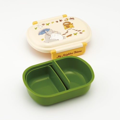 Skater Children's Bento Box, 360ml Capacity, Fluffy Lid, Made in Japan, Single Tier, Dishwasher and Microwave Safe, Ghibli, Totoro, Catbus Design, for