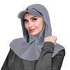 Sun Protection Sun Hat with Hood Wide Brim UV Resistant Neck Shade Cap Solid Color Neck Protection Hijab Baseball Cap Women