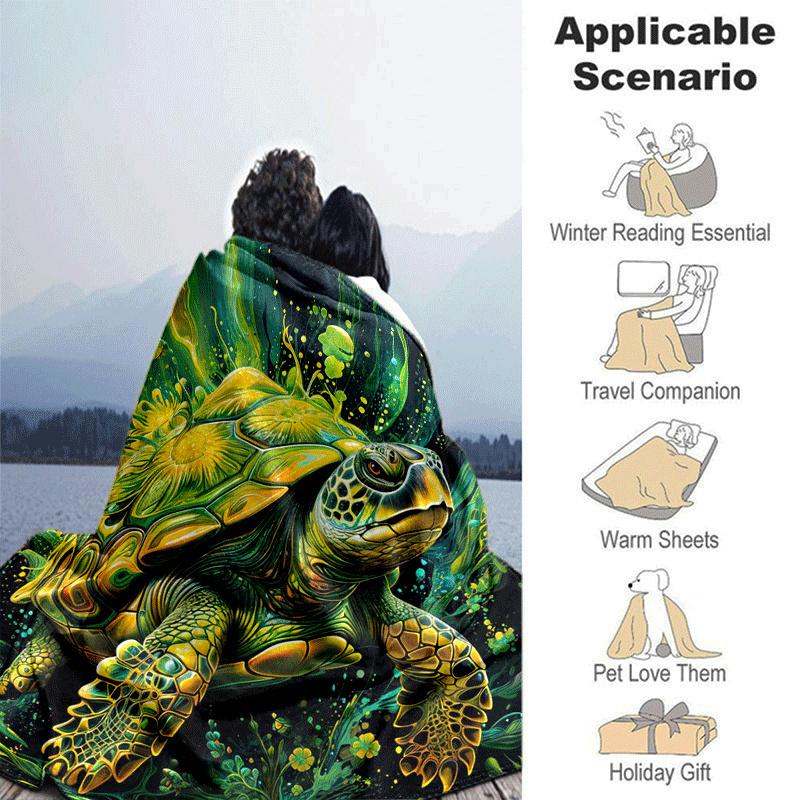 1 Stück Schildkrötenmuster Leichte Flanelldecke, Bequeme und Warme Decke, für Camping Sofa Bett und Couch Büro, Geeignet für Geschenk Blank