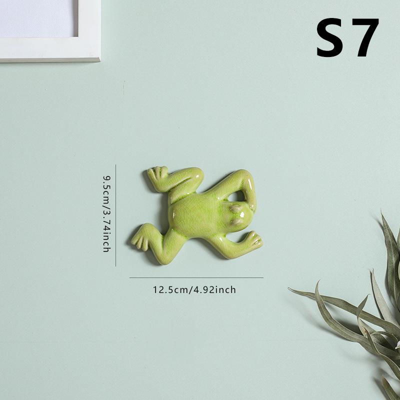 Nordic Style Ceramic Frog Wall Hanging Ornaments Living Room Background Display Crafts 3D Frog Wall Hanging Decoration