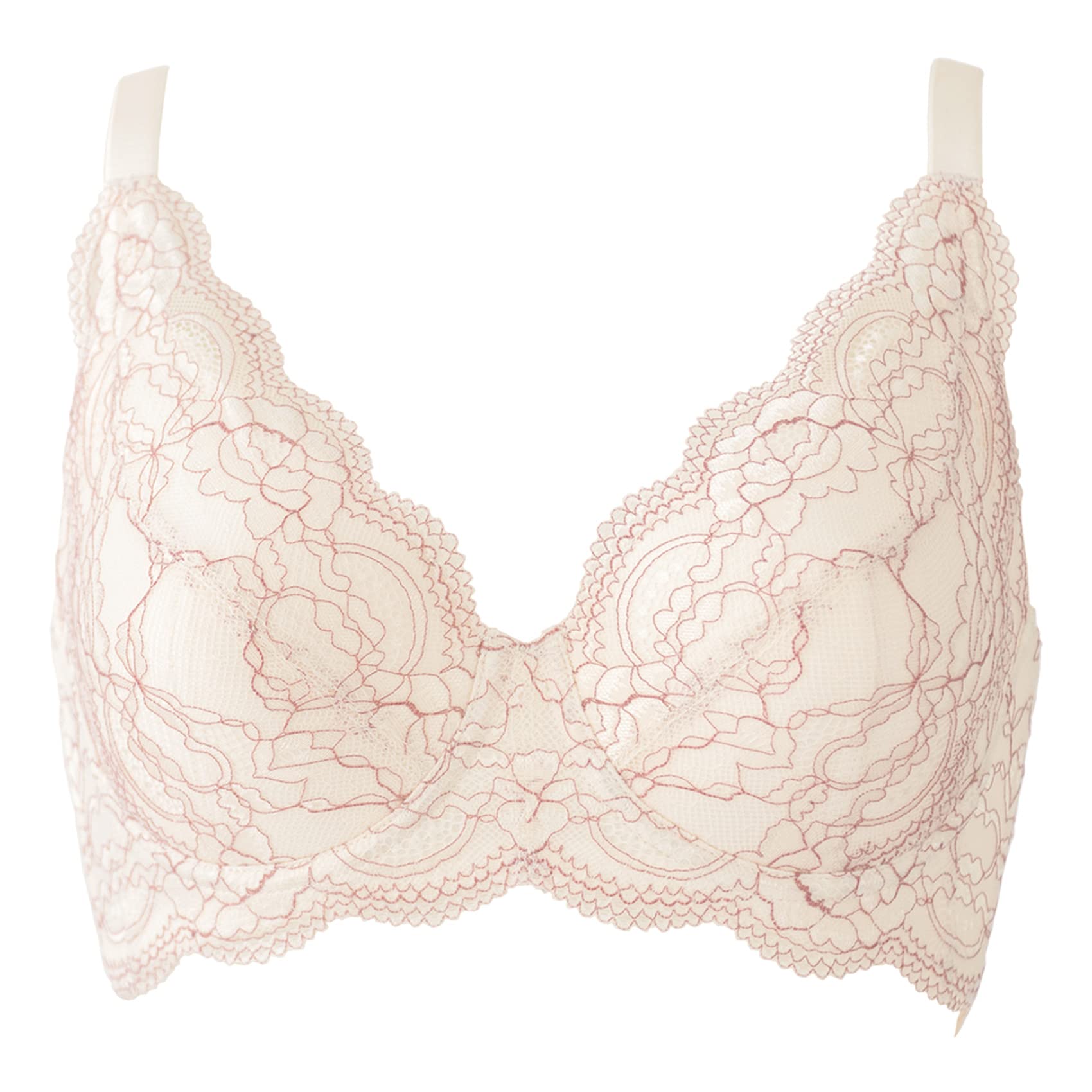 

HEAVEN Japan Dontokoi Бюстгальтер Полная чашка Бюстгальтер до K Высокий бок Гладкая спинка Широкий диапазон размеров (Слоновая кость, F75/Чашка вверх/Большой размер) слоновая кость