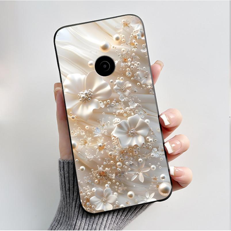 Θήκη Κινητού με Σχέδιο Για Nokia 110 4G 2023 Fundas Coque Μαύρο Κάλυμμα από Μαλακή Σιλικόνη Χαριτωμένο Κάλυμμα με Σχέδιο Λουλουδιών Καρτούν Capa
