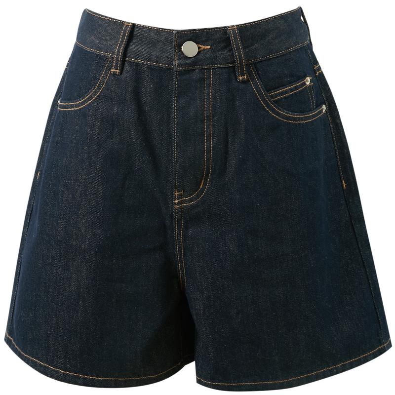 Sancai 2026 Summer High-Waist Straight-Leg Denim Shorts L