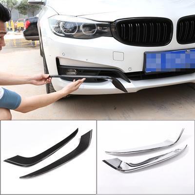 Bande autocollante décorative en Fiber de carbone ABS, 2 pièces, pour phare antibrouillard avant de voiture, accessoires extérieurs automobiles pour BMW 3GT F34