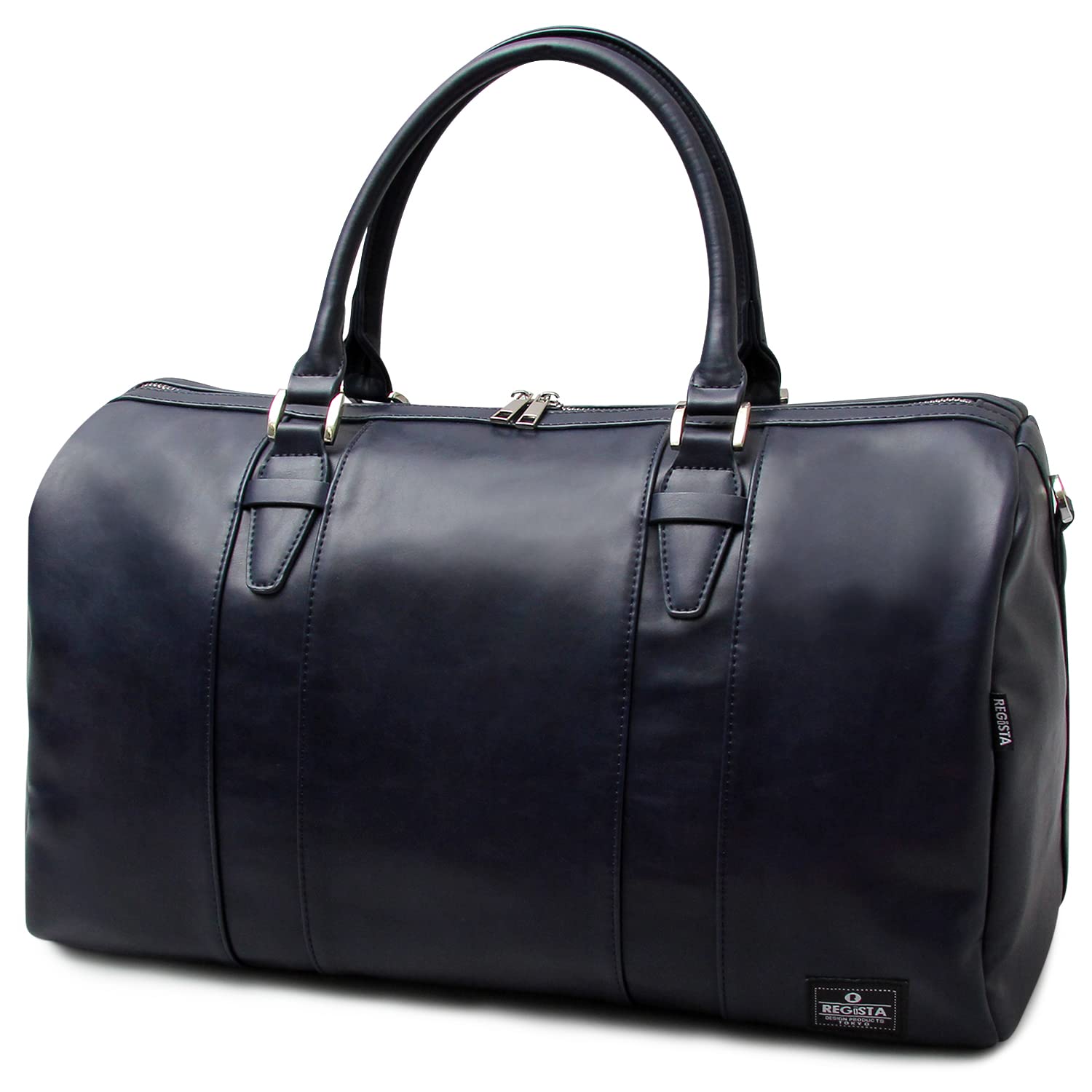 

(Ignition Original) Ignition Original Boston Bag Large Capacity Leather 2-Way Boston Golf Travel Business Trips Sports Gym Golf Bag Bag (Navy)