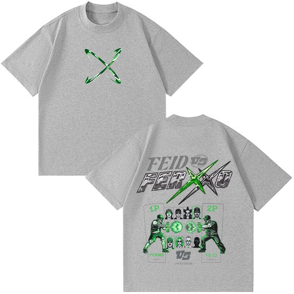 Feid Vs Ferxxo Tour 2026 Print Tshirt Unisex Unisex Hiphop Fashion Tshirts Summer Shortsleeved Casual Cotton Tshirts Fan Gifts
