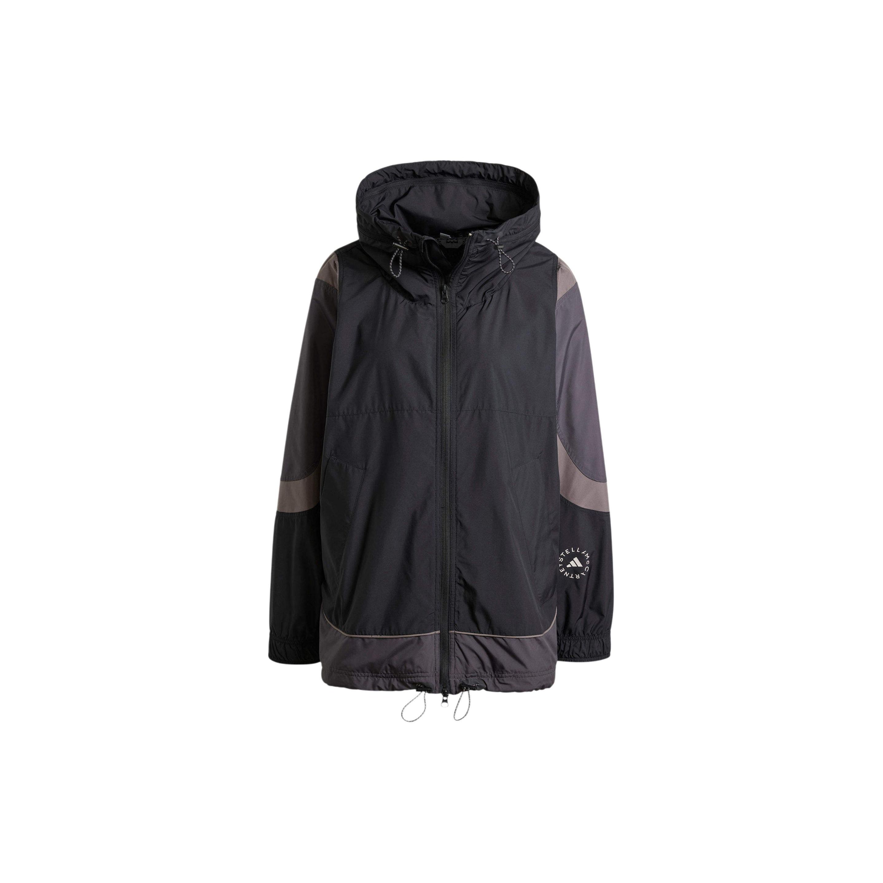 adidas by Stella McCartney Colorblock Hooded Woven Jacket Black/Grey Women IN3619 S
