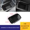 For Peugeot 308 2016 2017 2018 2019 ABS Car Armrest Storage Box Holder Central Control Tray  Accessories