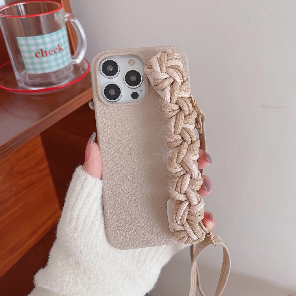 Portable oblique span braided wrist strap, suitable for iphone12 mobile phone case, apple 14 hard case lanyard, anti-drop 11pr.