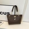 Retro Monogram Tote Bag Vintage Shoulder Handbag for Women Casual Daily Use Commute Travel Fashion Purse