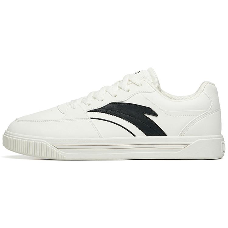 New Anta Life Collection Anti Slip Wear Resistant Low Top Skateboard Shoes Men's White Black 112238063-1