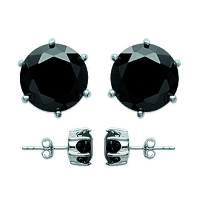 [K3798] - 'Essentiel' Silberohrringe Schwarzsilber (rhodiniert) - 8 mm