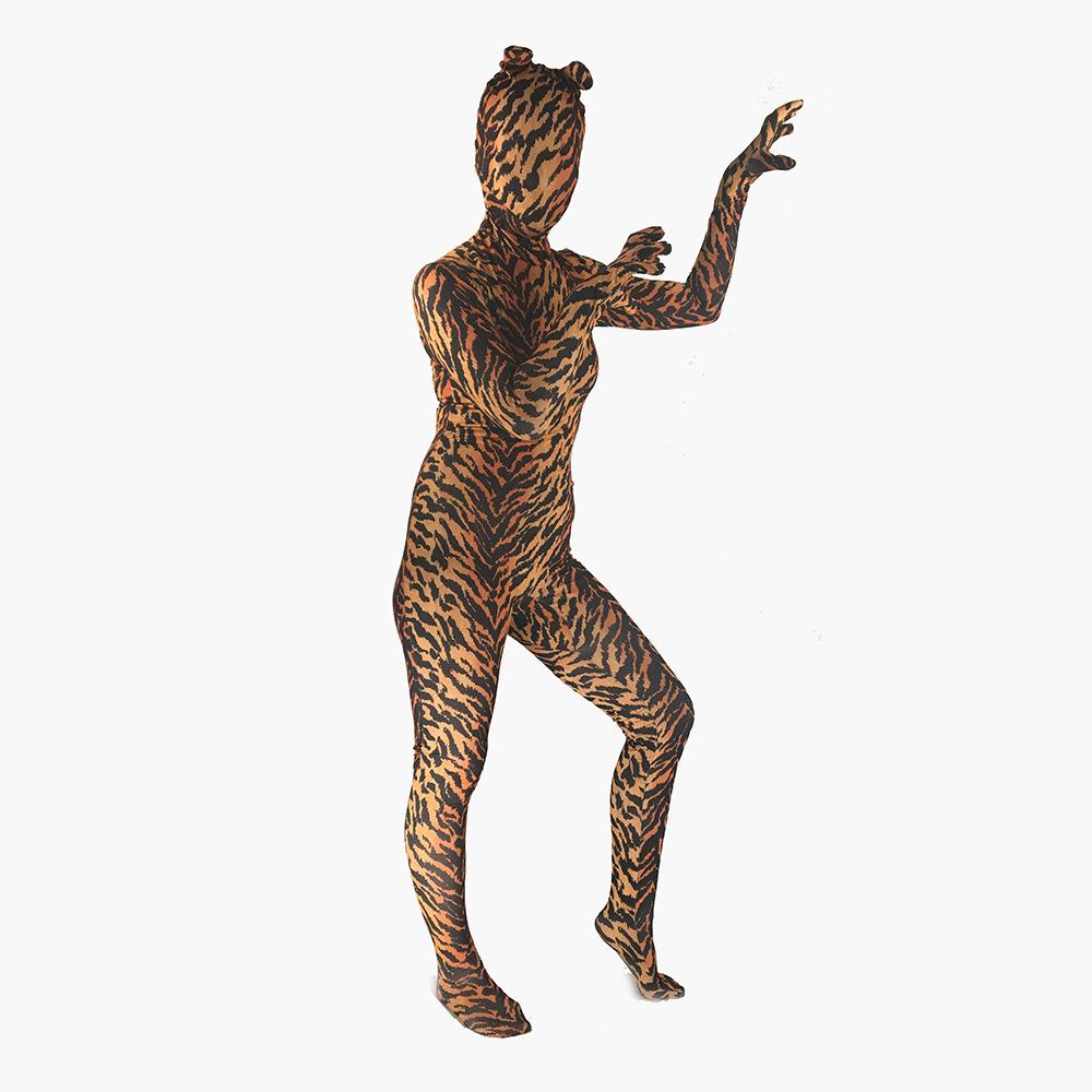 Costume Lycra Imprimé Animal – Motif Léopard, Tigre & Zèbre pour Halloween & Jeu de Rôle Anime