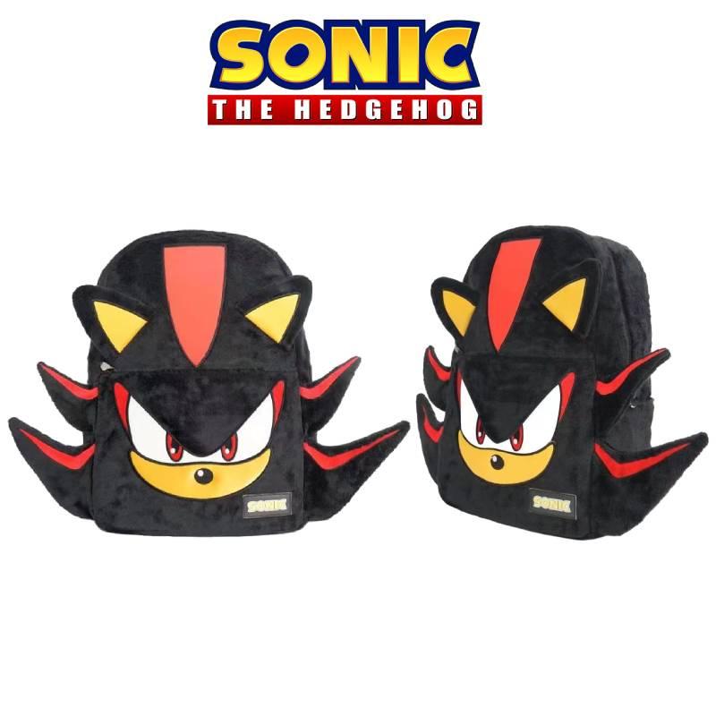 Wlags Handmade Sonic Shadow Black Backpack Plush Material Modern Cool Style