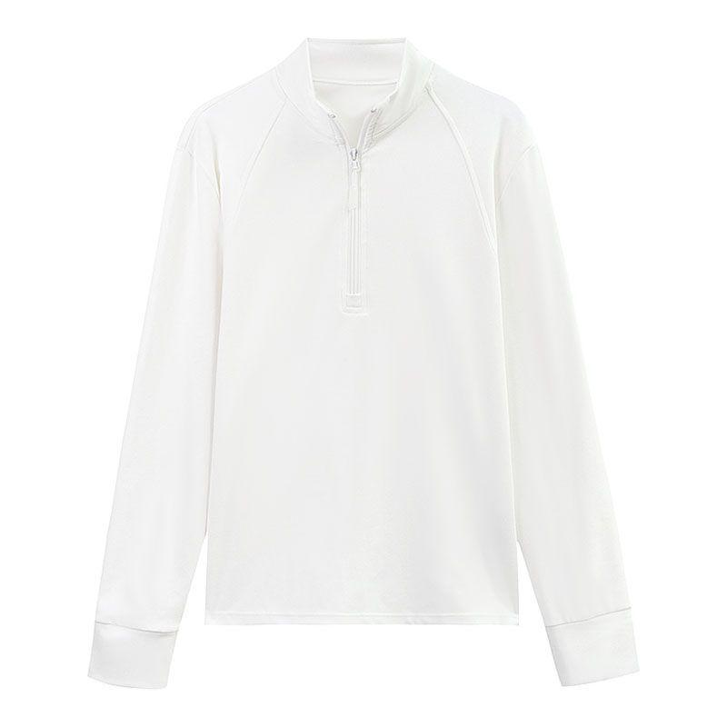 European Style Women's Stand Collar Fleece Pullover: Slimming, Versatile, Long Sleeve for Spring, Autumn, and Winter.