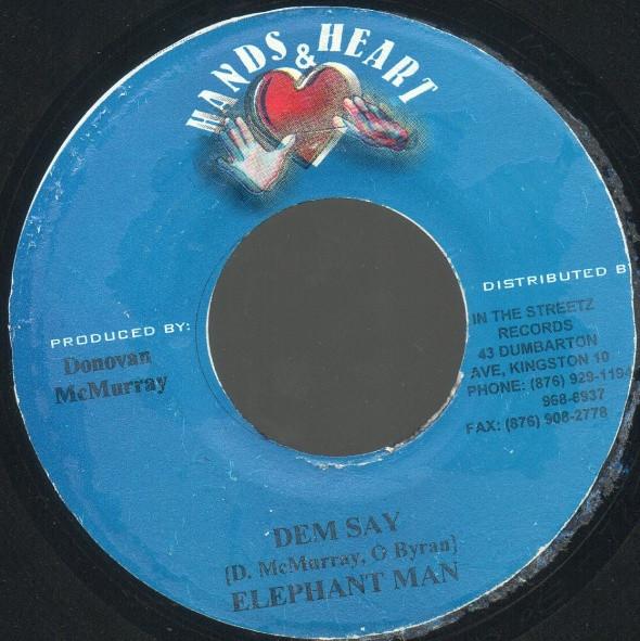 

7inch Record ELEPHANT MAN - Dem Say NONE Hands & Heart 2001 Jamaica Reggae, Ska & Dub Used