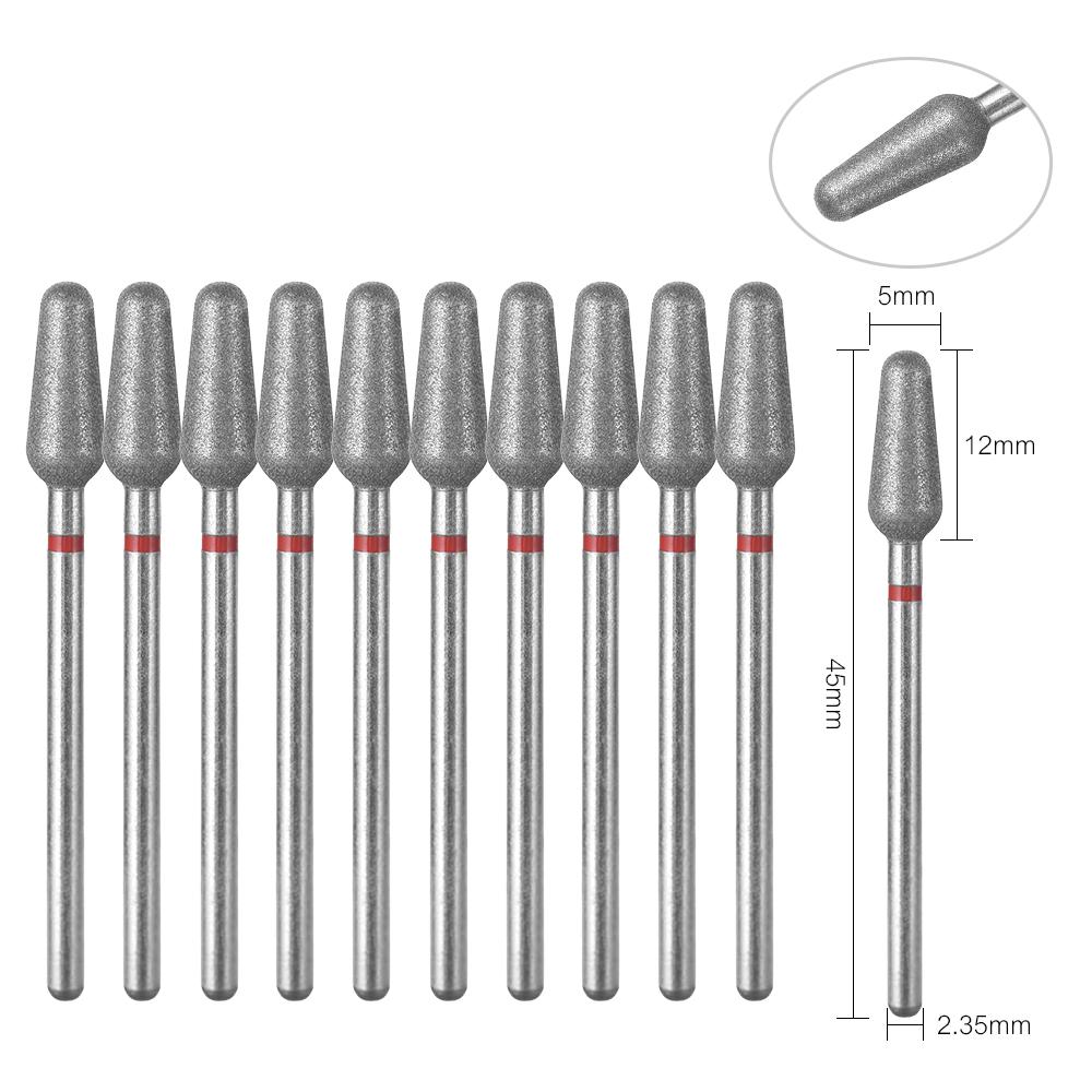 10 pezzi/s Punte per Fresa per Unghie Diamantate Fresa Pulisci Cuticole per Manicure Pedicure Frese Elettriche Punte Accessorio per Unghie