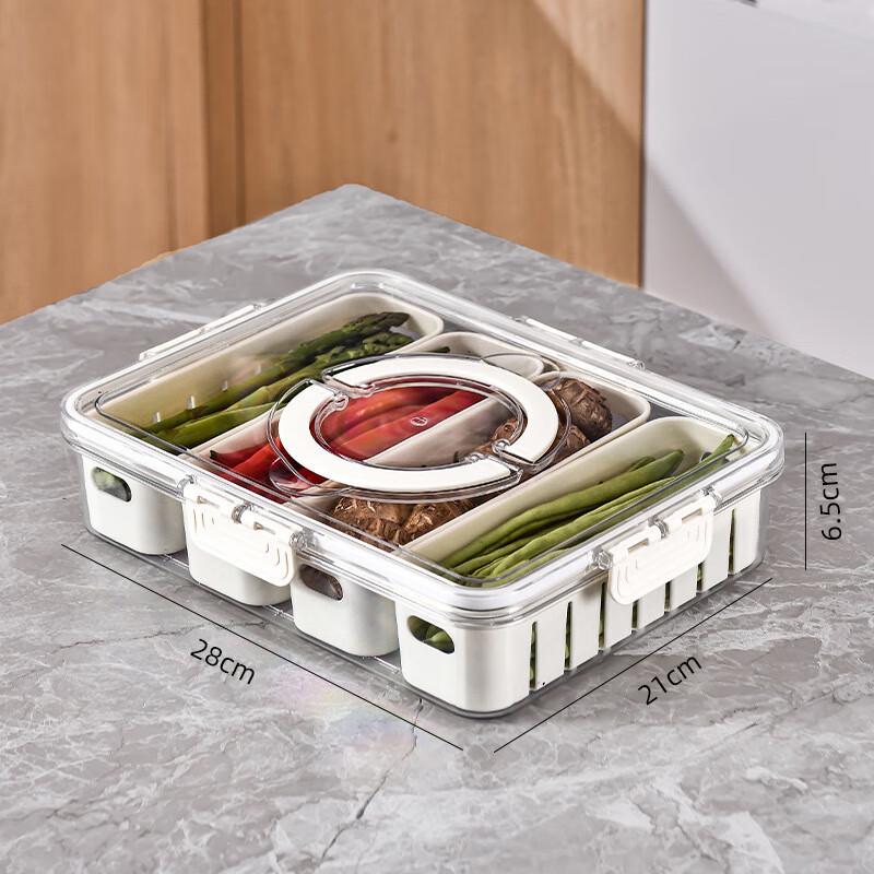 Plastic Kitchen Spice and Seasoning Storage Box Four Long Compartments