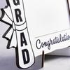 Wood Graduation Photo Frame for Desk Placement, Standing Display with Rear Panel for a Cherished Achievement Photograph