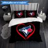 3PCS Blue Jays Printed Bedding Set For Bedroom Dormitory,  Includes 1 Duvet Cover & 2 Pillowcases for All Seasons Home Decor Fan Gifts