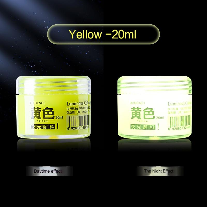 

Borrence Glow In The Dark Acrylic Paint Set 20ml 8-Color Hand-Painted Graffiti DIY Fluorescent Pigment Luminous Paint Waterproof жёлтый