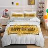 Happy Birthday Duvet Cover King Queen Size 2 3PCS Polyester Bedding Set For Kids Boys Girls Cartoon Party Gift