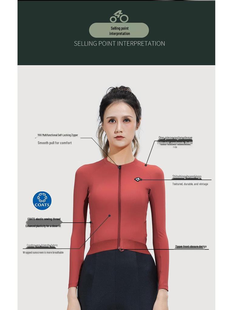 Lampada 2024 Women's Eco-Friendly Cycling Jersey - Breathable, Cool-Feel Raglan Long Sleeve Top