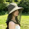 Cappello con Rete Anti-zanzare con Protezione UV, Cappello da Sole a Tesa Larga con Rete, Cappello Solare con Ventola, Pesca