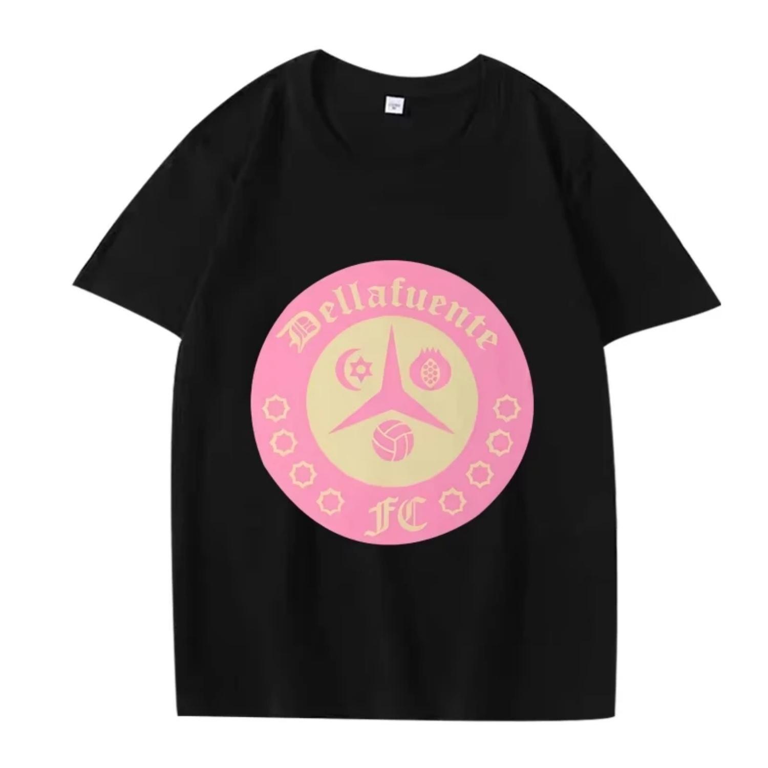 

Dellafuente Logo Gold & Pink Graphic T Shirt Men ’s Women Oversized 100% Cotton Streetwear Short Sleeve Summer Print Unisex Tops S разноцветный