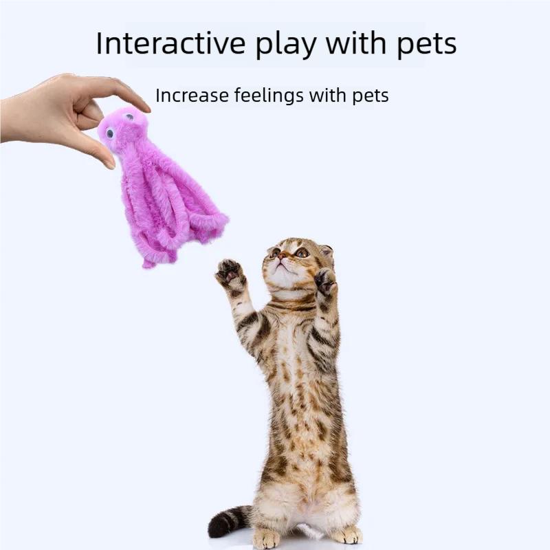 Cute Octopus Plush Cat Toy Bite Resistant Interactive Play Pet Supplies for Cats And Dogs Boredom Relief