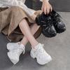 Scarpe da Ginnastica Retro a Suola Spessa Primavera Autunno Donna Vera Pelle Non Stanchevoli Scarpe da Viaggio per Piedi Sportive Tempo Libero Scarpe da Donna