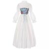 Temperament Dress Literary Retro Floral Waist Dress Medieval Victorian Clothing