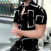 Men Summer Short Sleeve Fashion Stripe Shirt Men Casual Lapel Button Shirt Tops