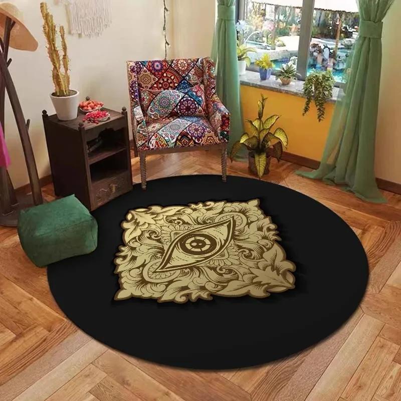 Tajemniczy Nadruk Oczy Tarota Okrągły Dywan Antypoślizgowy Dywanik Okrągły Salon Stół Sofa Mata Podłogowa Sypialnia Maty Pod Krzesła Kosz Wiszący
