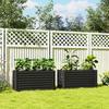 Raised Bed 2 Piece Set Planting Box Extra Deep Metal 120 X 60 X 60 Cm Dark Gray