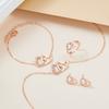 4Pieces /Set Of Fashionable And LuxuriousHeart-Shaped Jewelry Sets Suitable For Ladies,Necklaces, Bracelets, Earrings, Rings