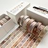 YUBX Masking Tape Thin Washi Paper Retro Base for DIY Gift Decoration 8-Piece Set Strips, Tape, Pattern, Crafts, Journals, Planners, Scrapbooks,